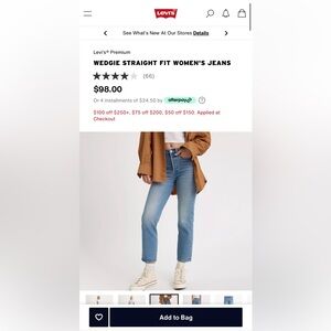 Levi’s Wedgie Straight Leg Jean Size 24